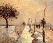卡米耶 毕沙罗 : Road at Eragny, Winter
